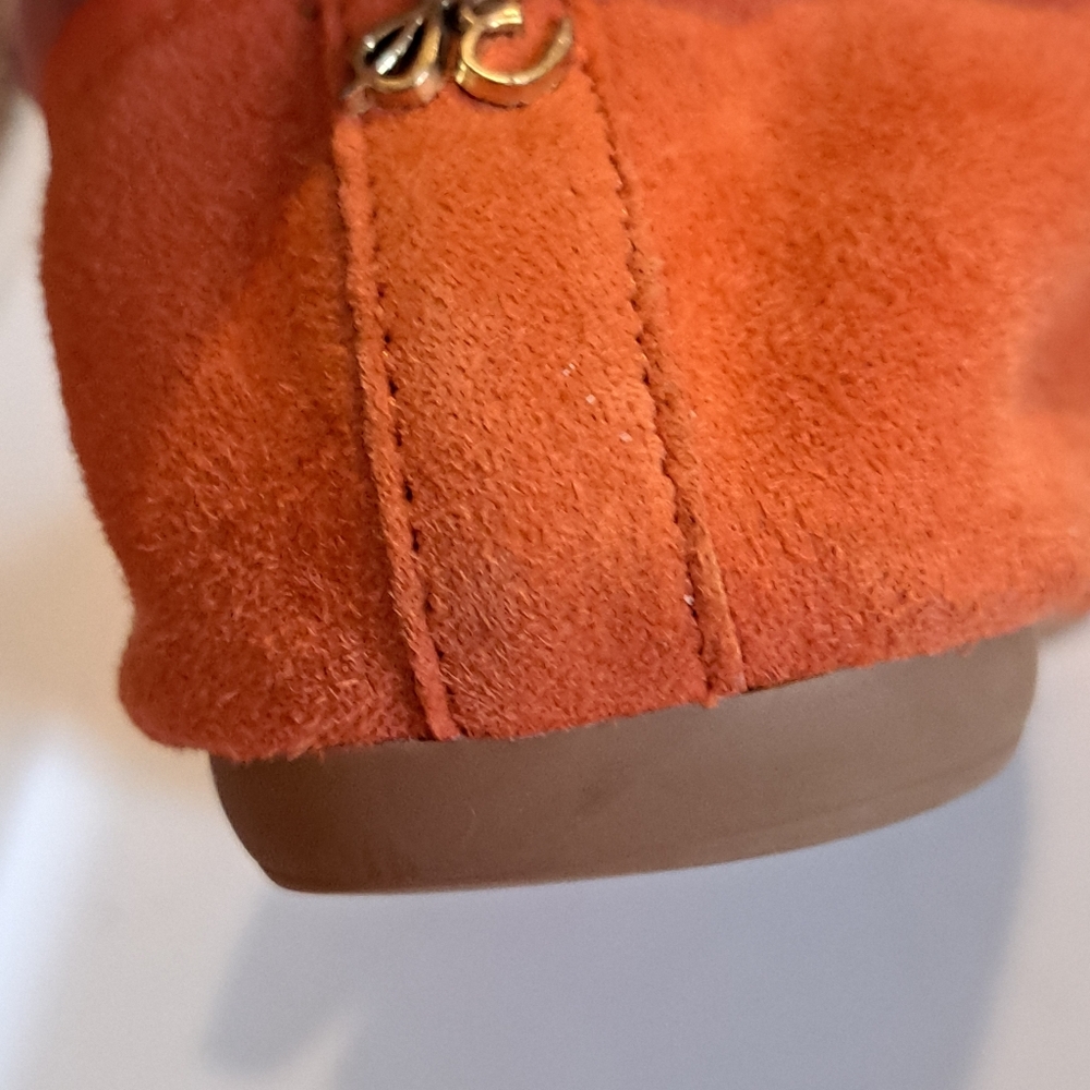 Sam Edelman Emma Orange Suede Ballet Flats - Bow Detail - Great Condition! 6M - Picture 7 of 11